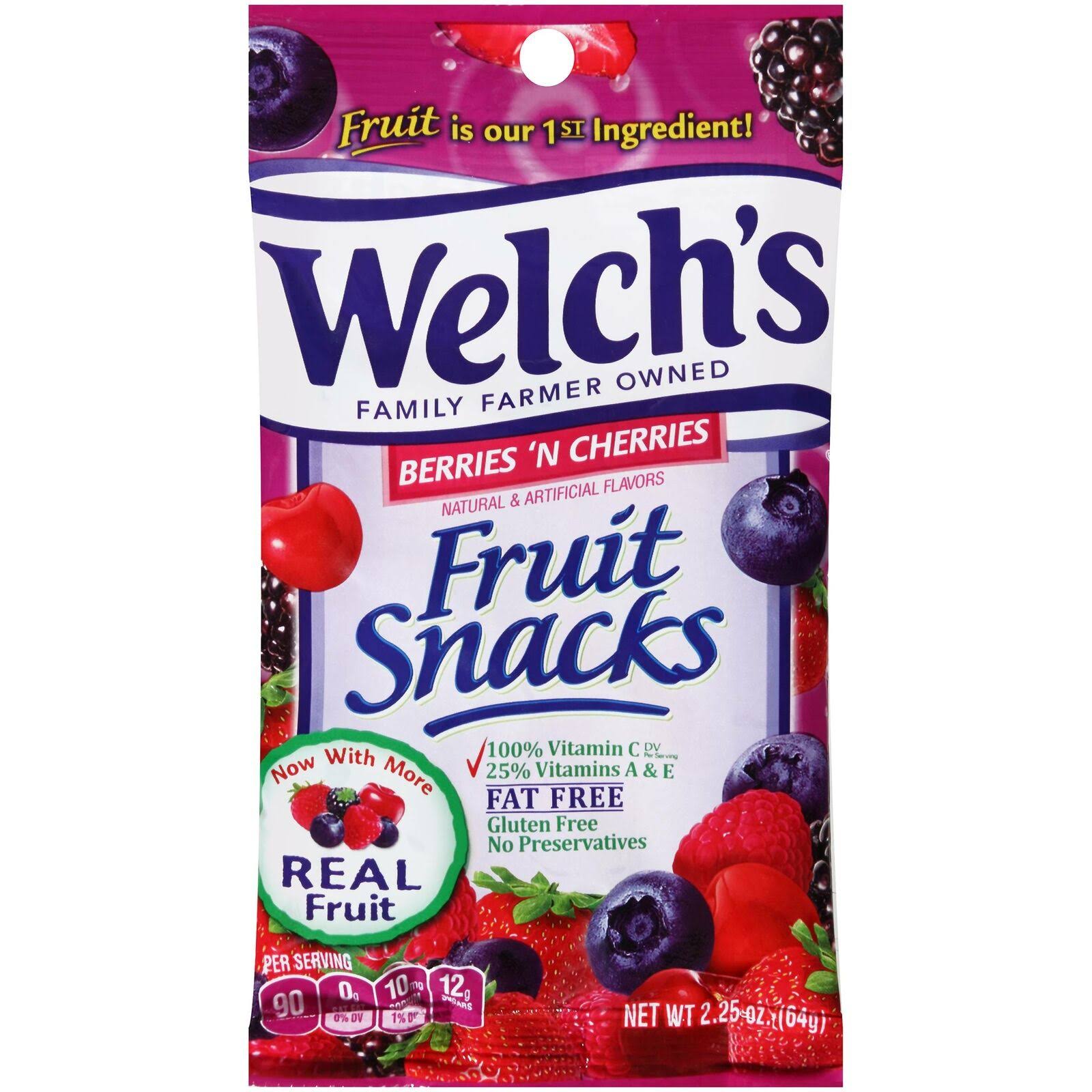 Welch's Fruit Snacks, Berries 'N Cherries - 2.25 oz