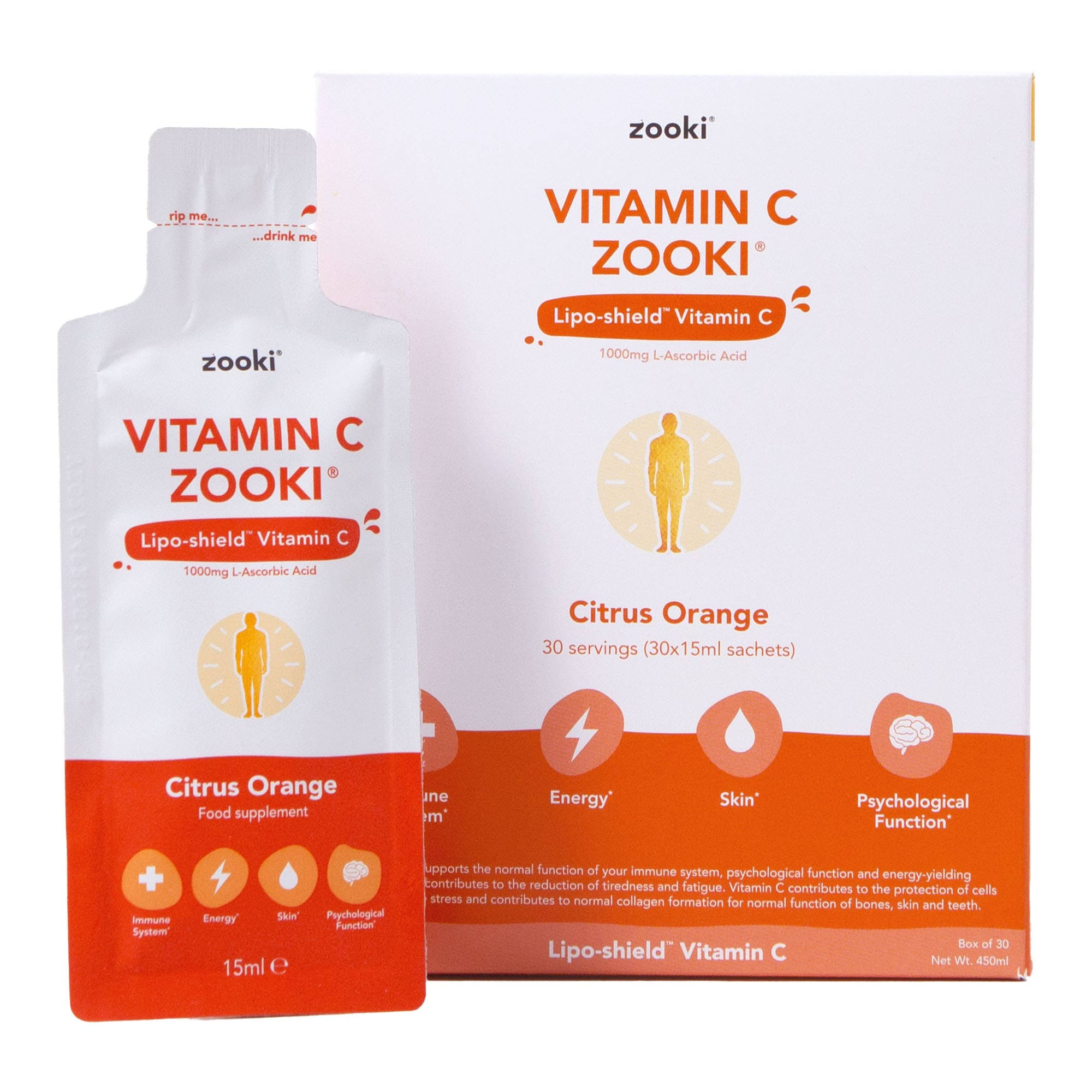YourZooki - Liposomal Vitamin C Liquid Sachets 1000mg 450 ml