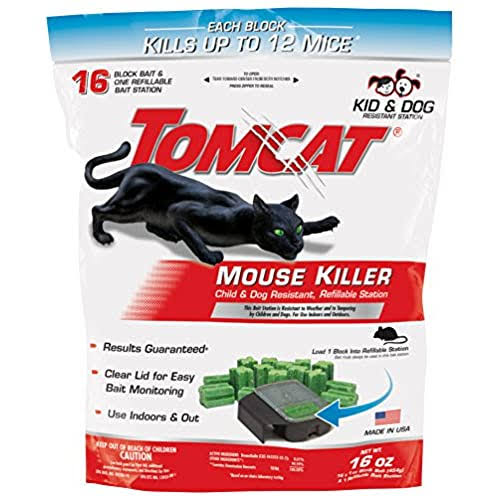Tomcat Mouse Killer - 1 Refillable Bait Station, 454g