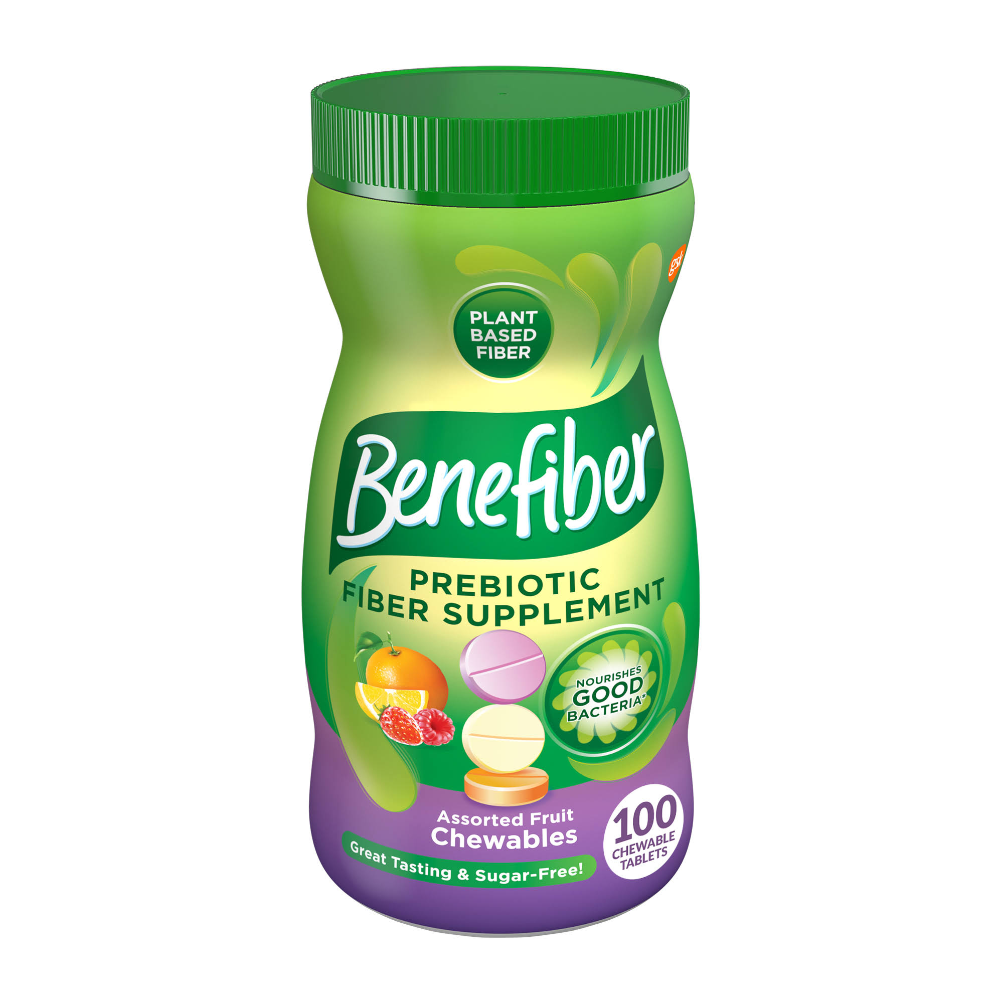 Benefiber Chewable Natural Fiber Supplement - Assorted Fruit, 100 Tablets