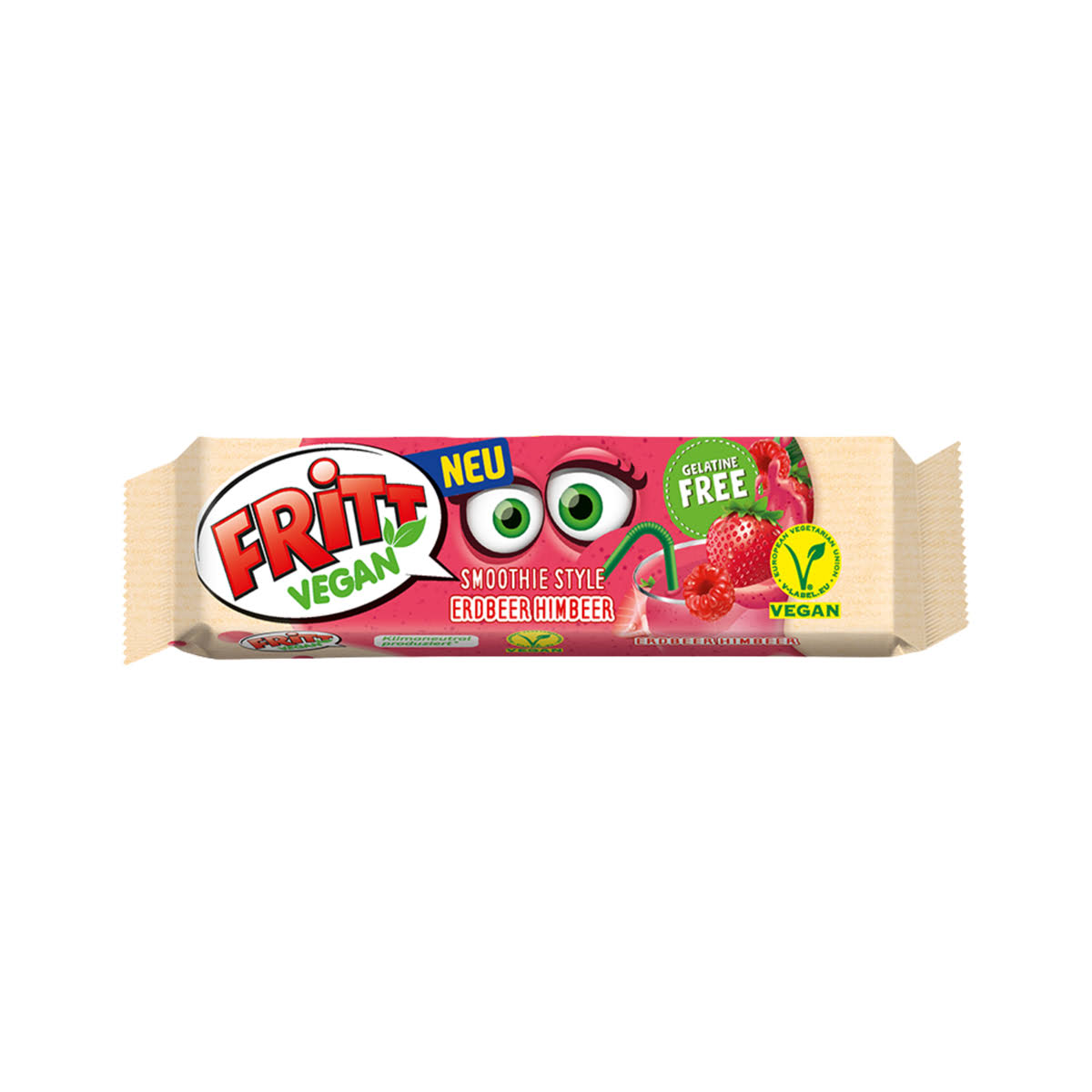 Fritt Vegan Smoothie Style Strawberry & Raspberry Chewy Candy - 4er/56 G