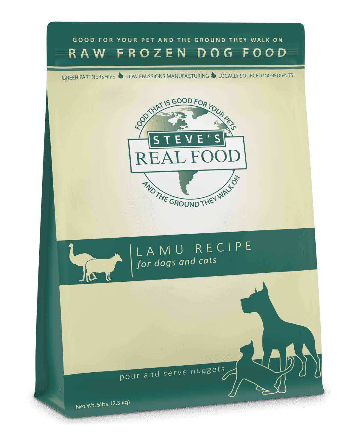 Steve's Real Food Raw Frozen Dog Food - 13.5lb Patties Lamb