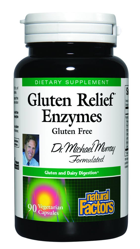 Natural Factors Gluten Relief Enzymes - 375mg, 90 Vegetarian Capsules