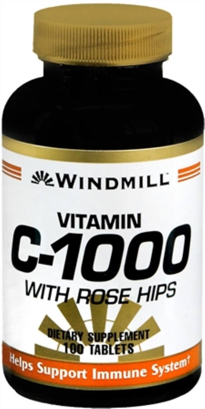 Windmill Vitamin C-1000 With Rose Hips Dietary Supplement - 100 Tablets