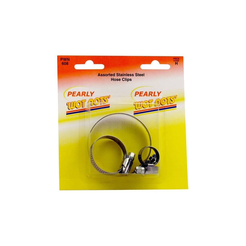 Pearl Hose Clips - Stainless Steel, Assorted, 3 Pack, Clips and Clamps