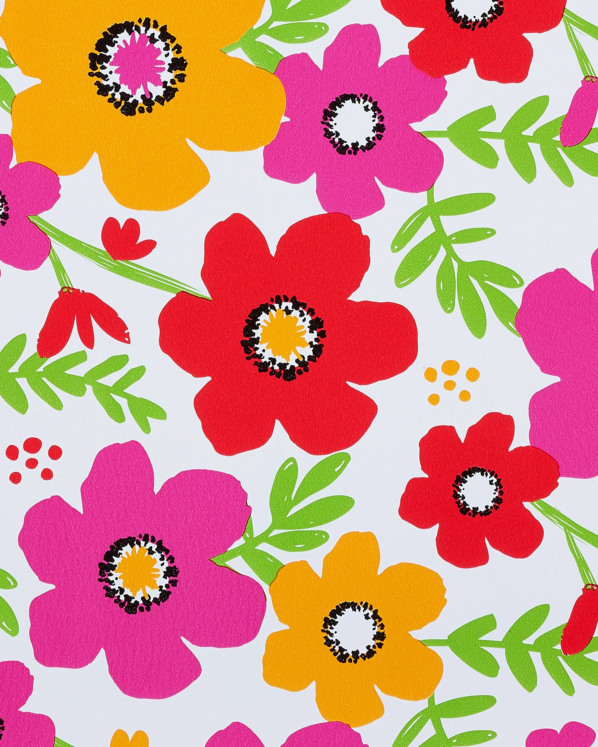 American Greetings Wrapping Paper, Fun Floral Pattern, 2.5' x 3'