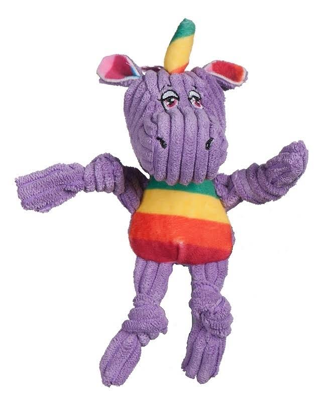 HuggleHounds Rainbow Knottie Dog Toy - Unicorn - Wee