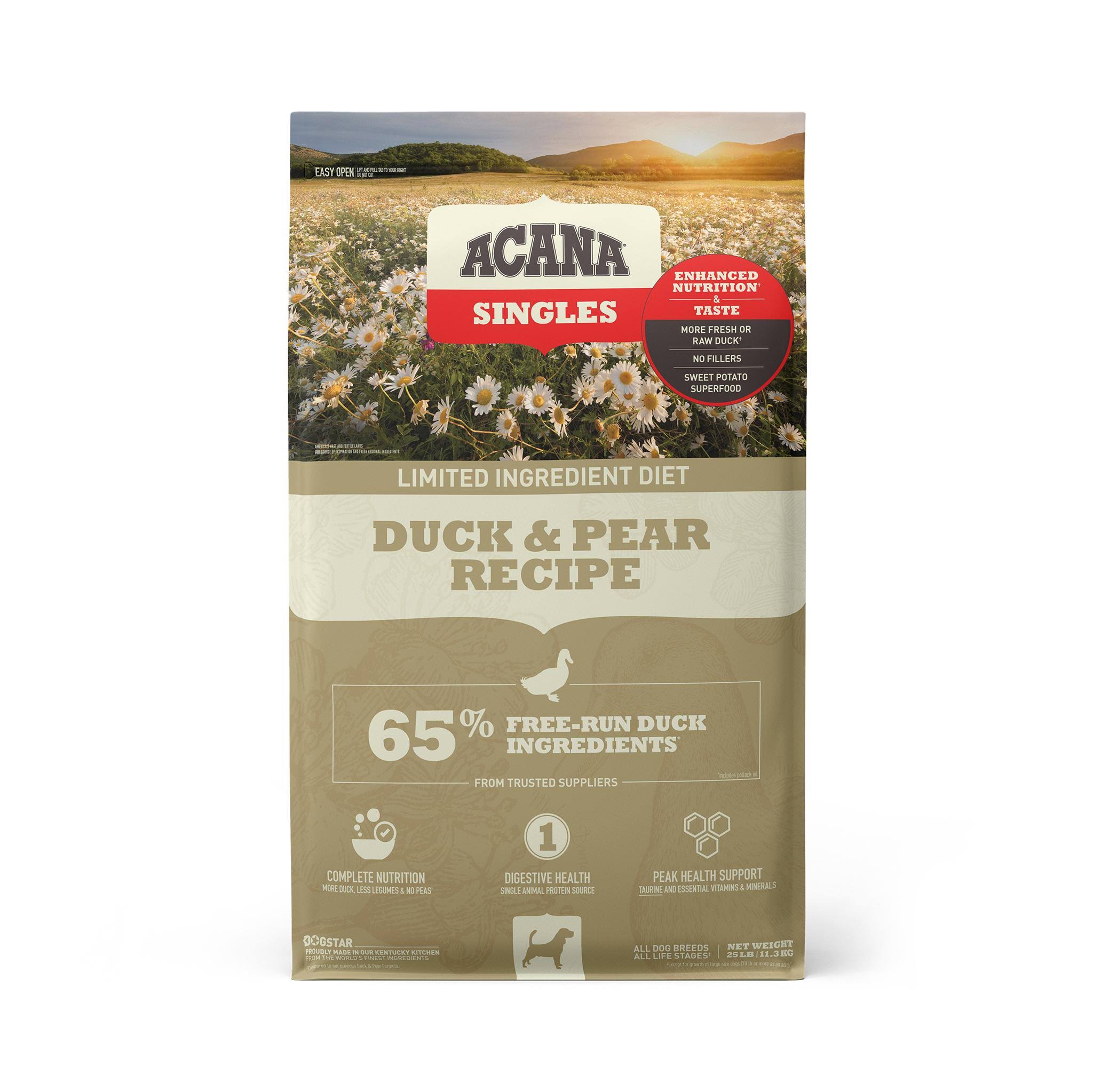 Acana Singles Duck & Pear Dry Dog Food (25 lbs)