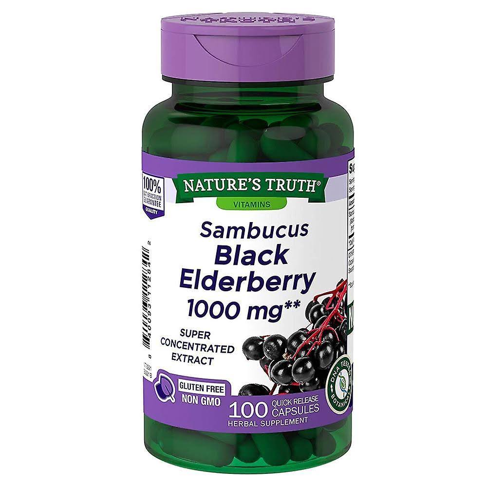 Nature's truth sambucus Black elderberry, 1000 mg, capsules, 100 ea