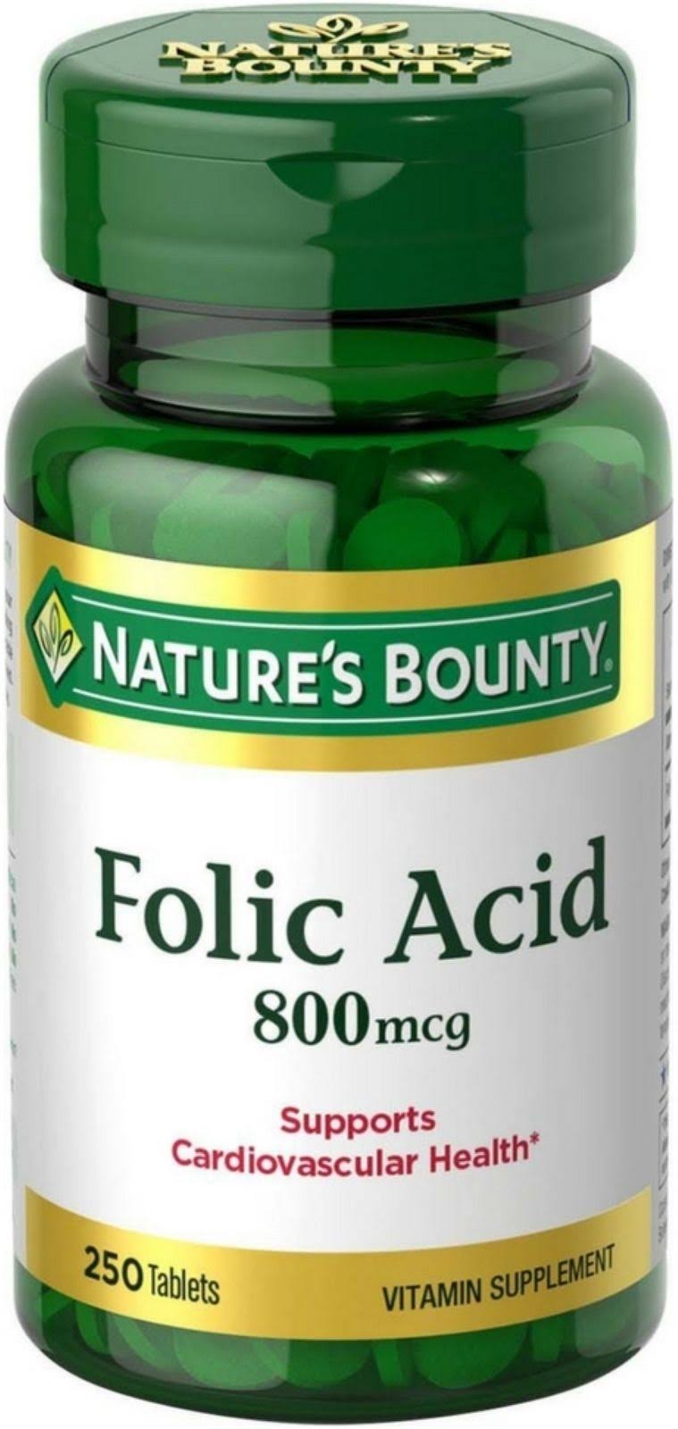 Nature's Bounty Folic Acid Tablets - 800mcg, x250