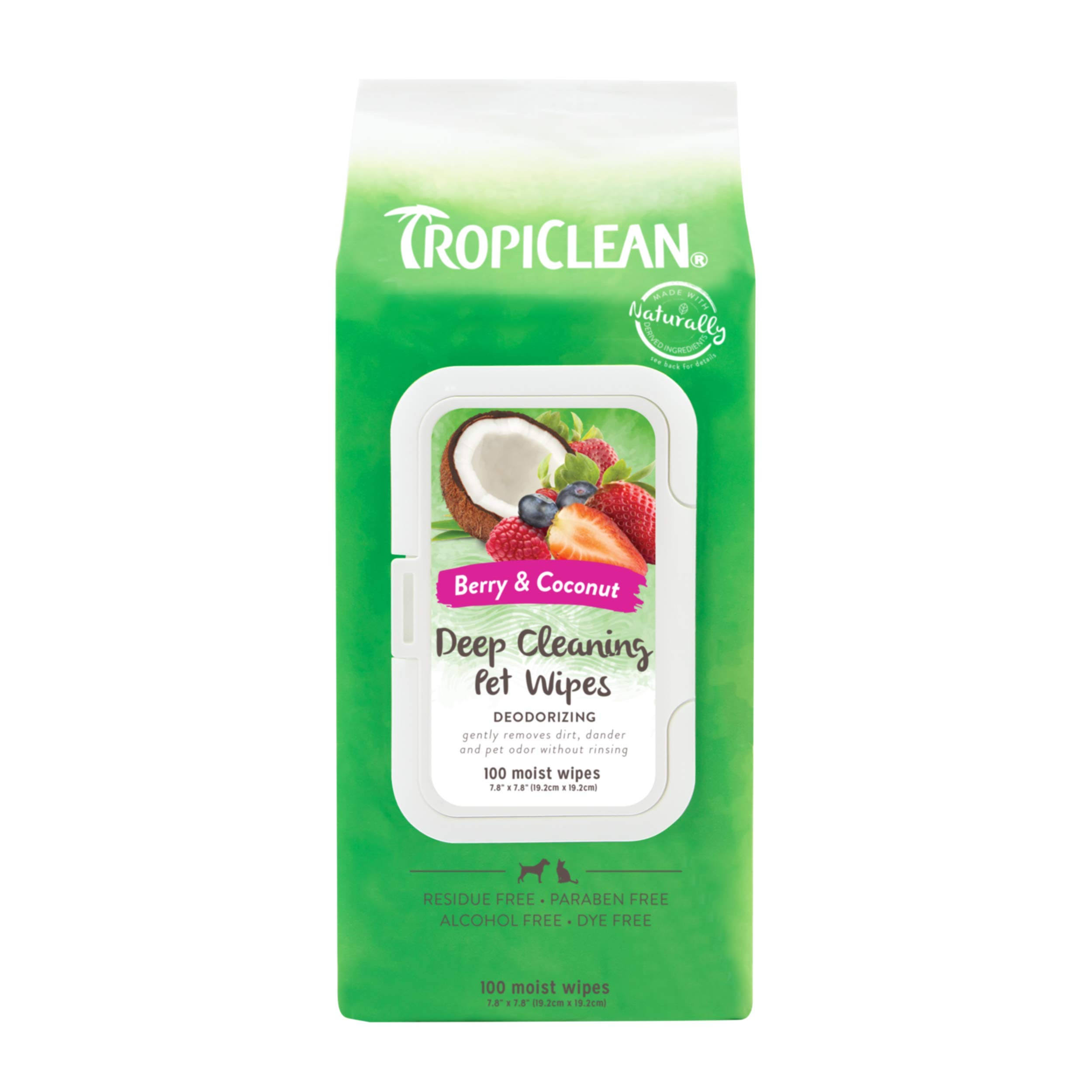 Tropiclean Deep Cleaning Deodorizing Pet Wipes - 100 ct