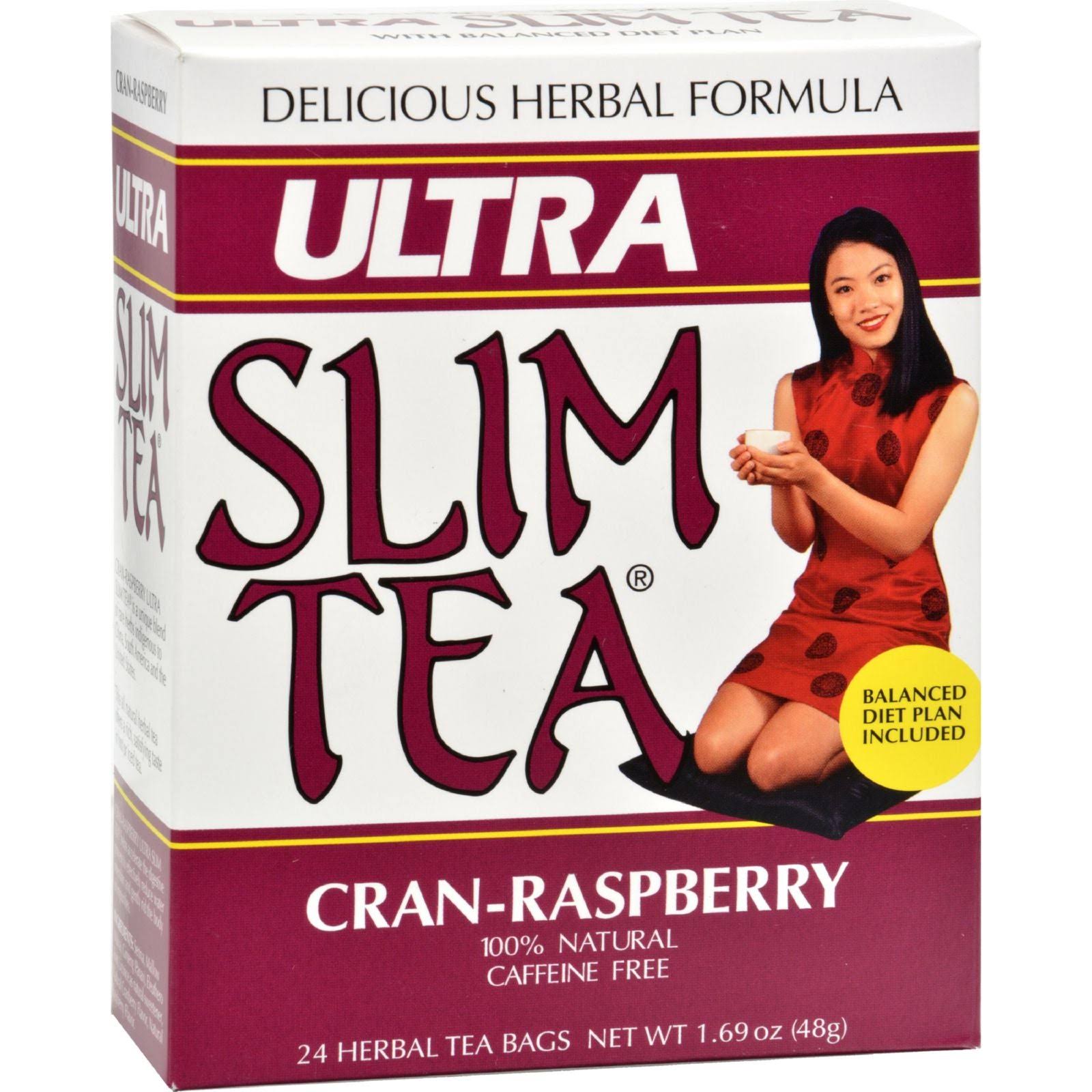 Ultra Slim Tea Herbal Tea - Cran-Raspberry, 24 Tea Bags, 48g