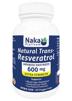 Platinum Natural Trans Resveratrol 600 mg 30 Vegi Capsules