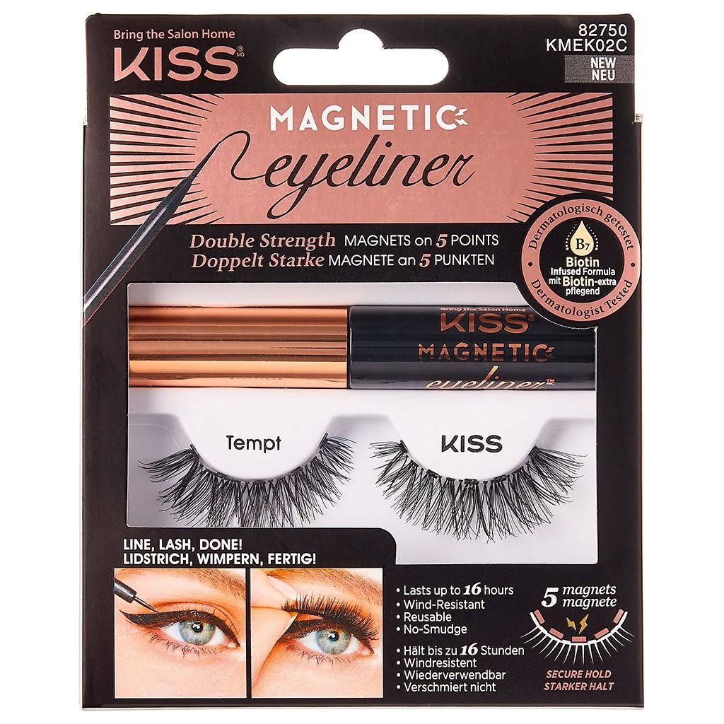 Kiss Magnetic Eyeliner & Lash Kit - Tempt False Eyelashes