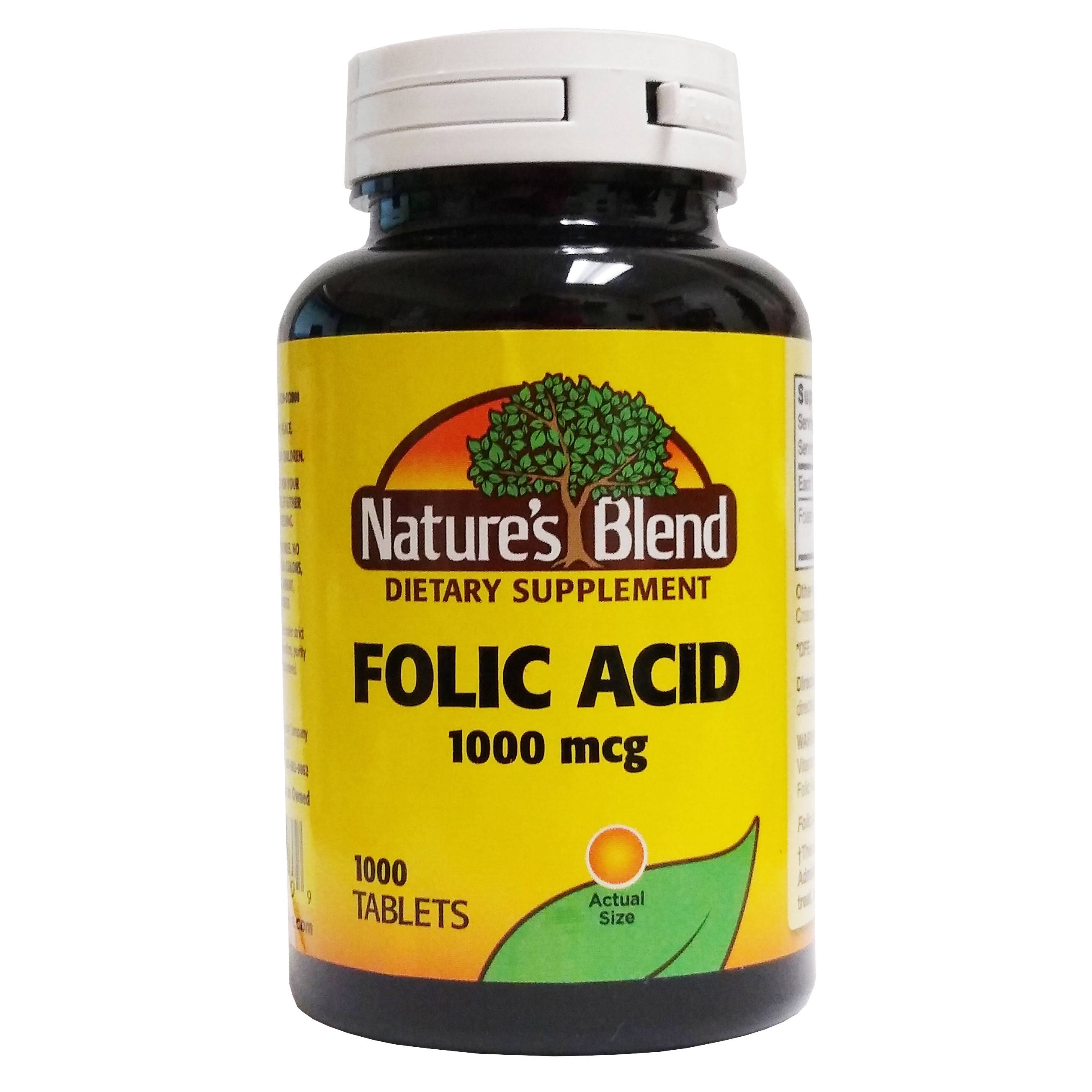 Nature's Blend Folic Acid Supplement - 1000 mcg, 1000ct