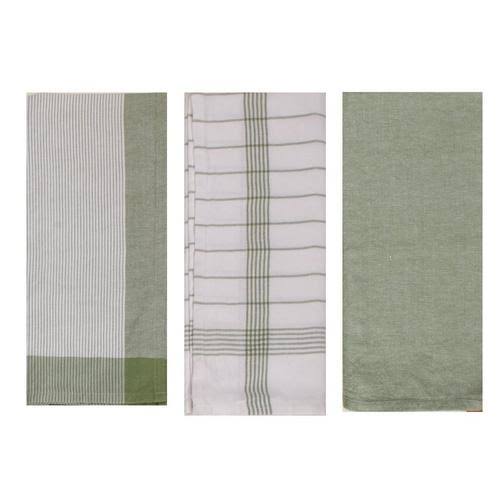 Kay Dee Designs 3-Pc. Striped Tea Towel Set 3 PC Set Green Tea/White