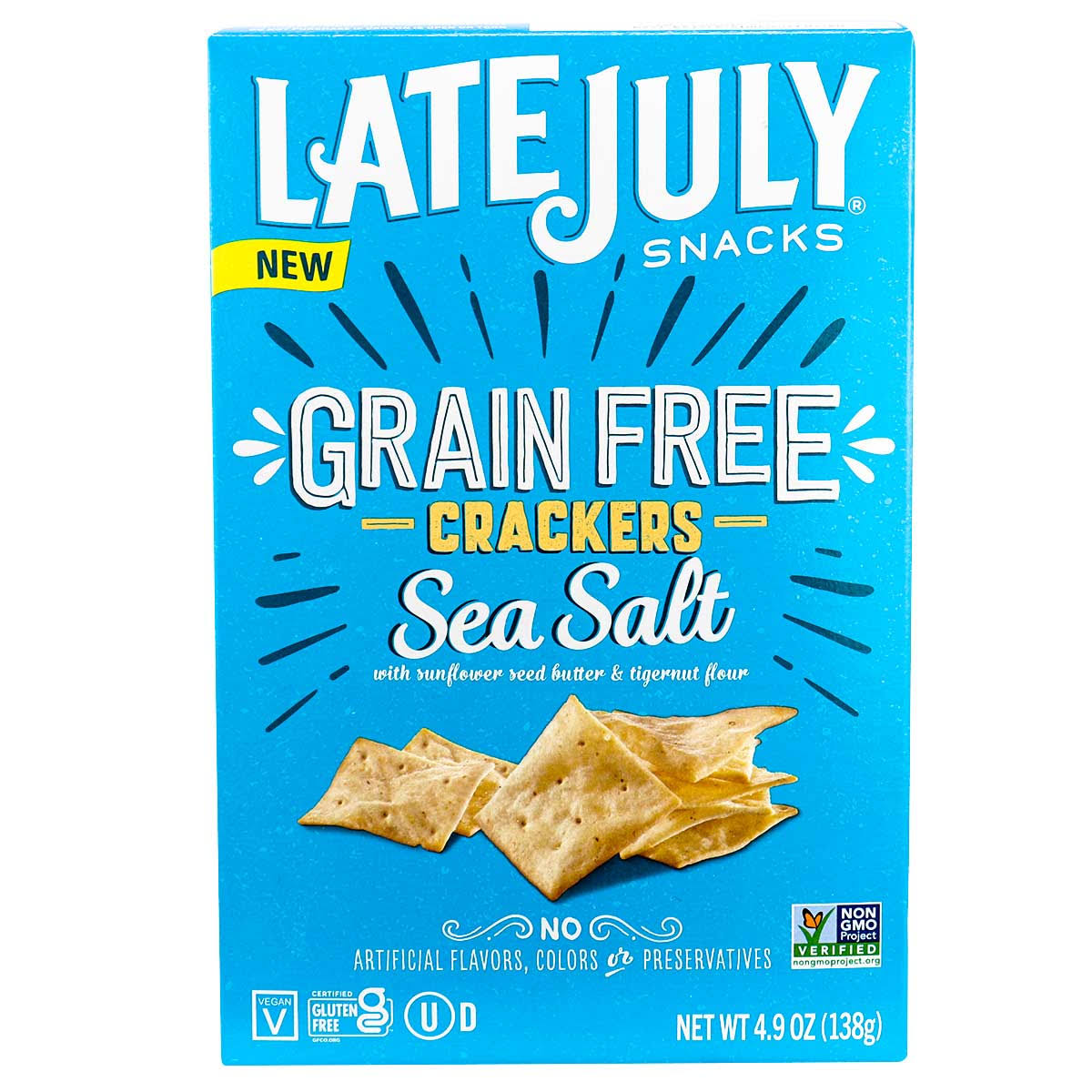 Late July Grain Free Crackers Sea Salt, 138g