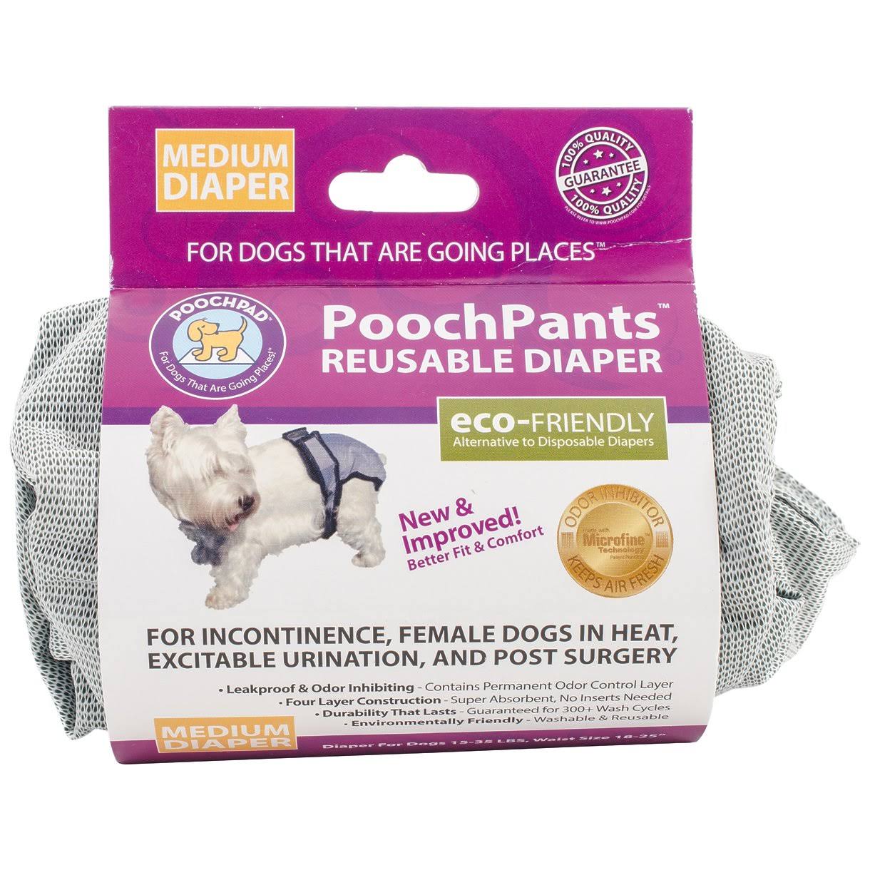 PoochPants Reusable Dog Diaper-Medium-15 to 32LBS