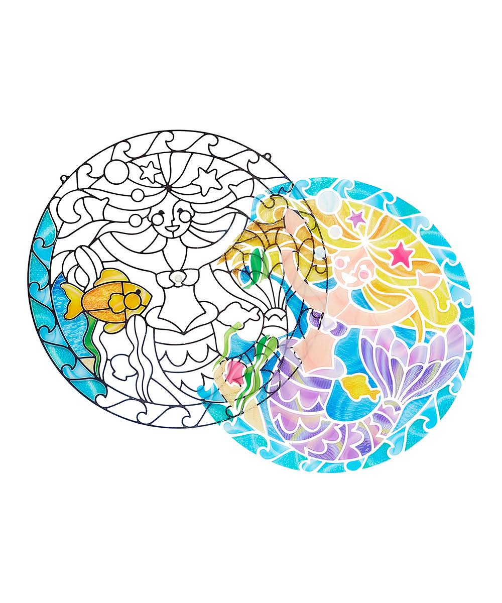 Melissa & Doug Stained Glass Made Easy Activity Kit - Mermaids