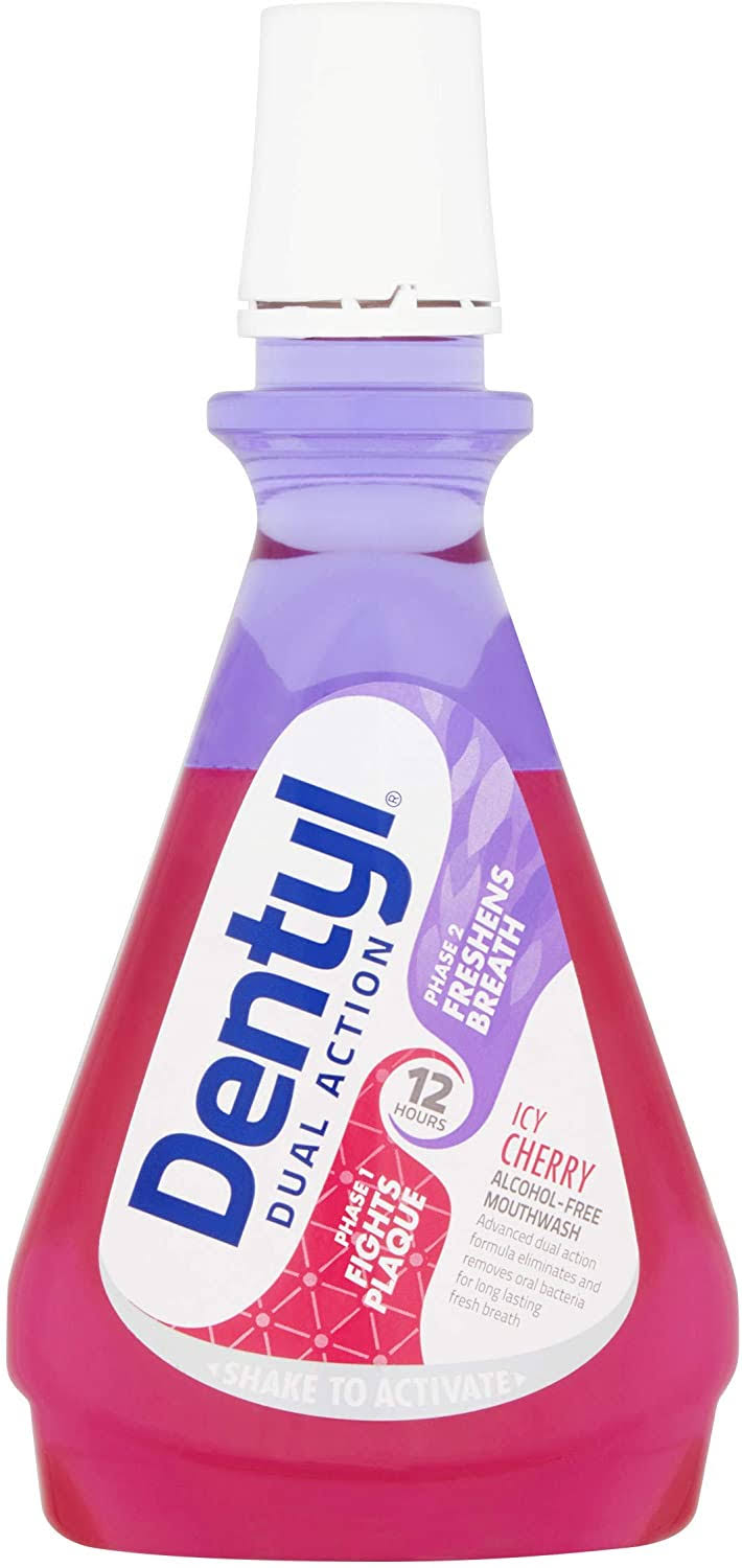 Dentyl Dual Action Icy Cherry Alcohol Free Mouthwash - 500ml