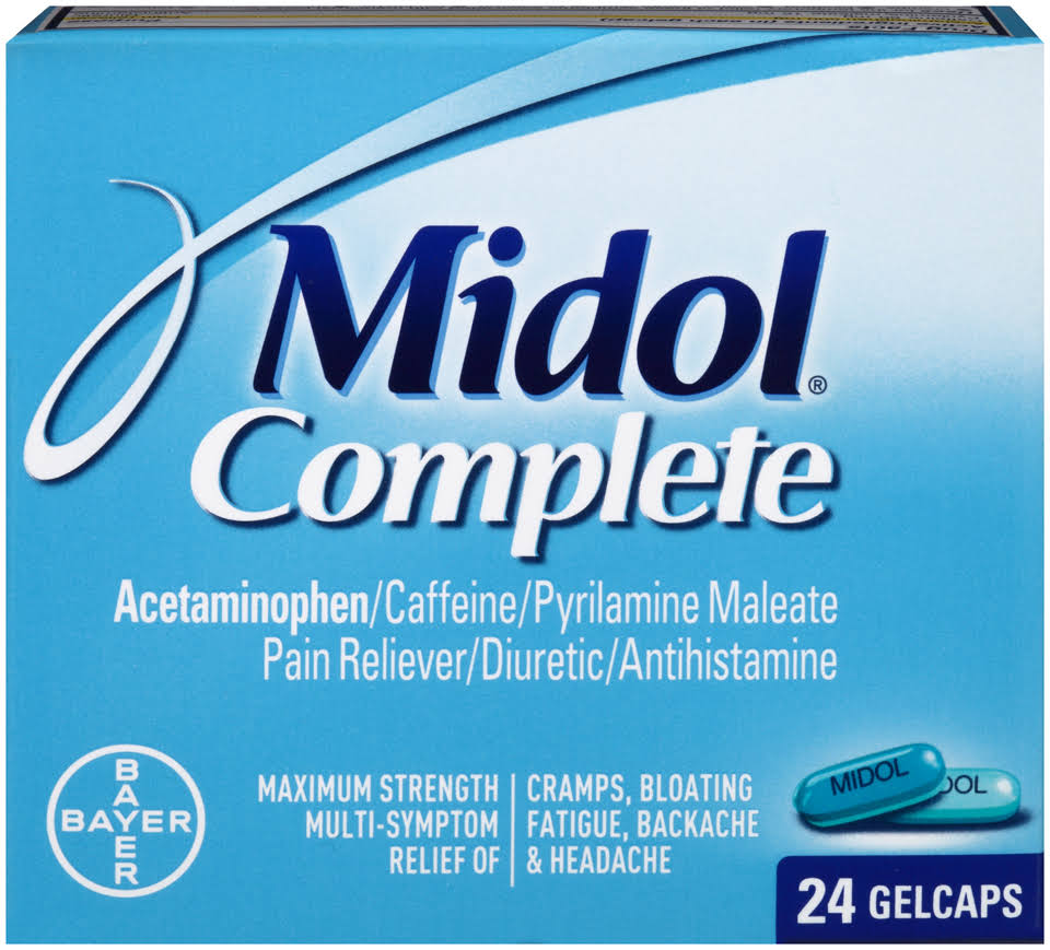 Midol Maximum Strength Menstrual Complete Pain Reliever - 24 Gelcaps