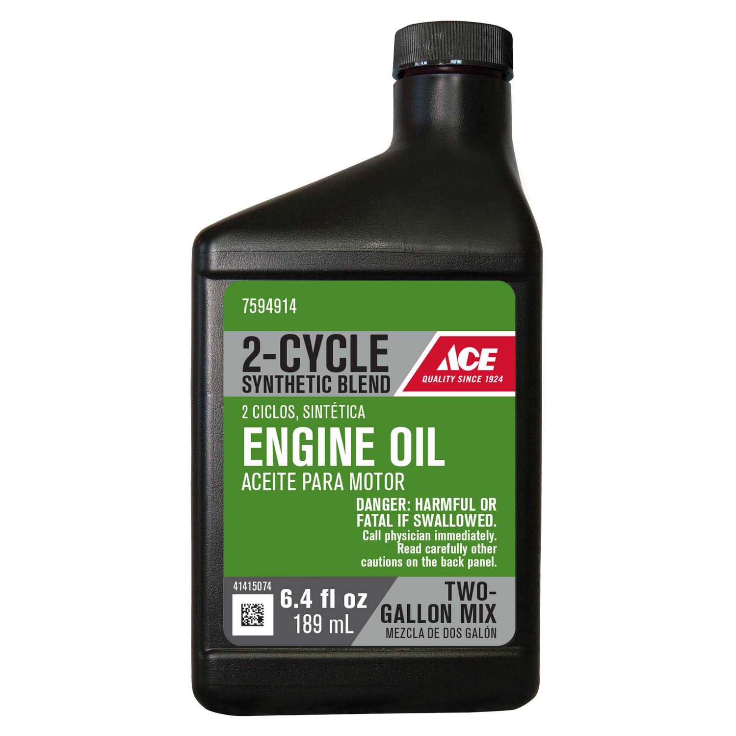 Ace Engine Oil, 2-Cycle, Synthetic Blend - 6.4 fl oz