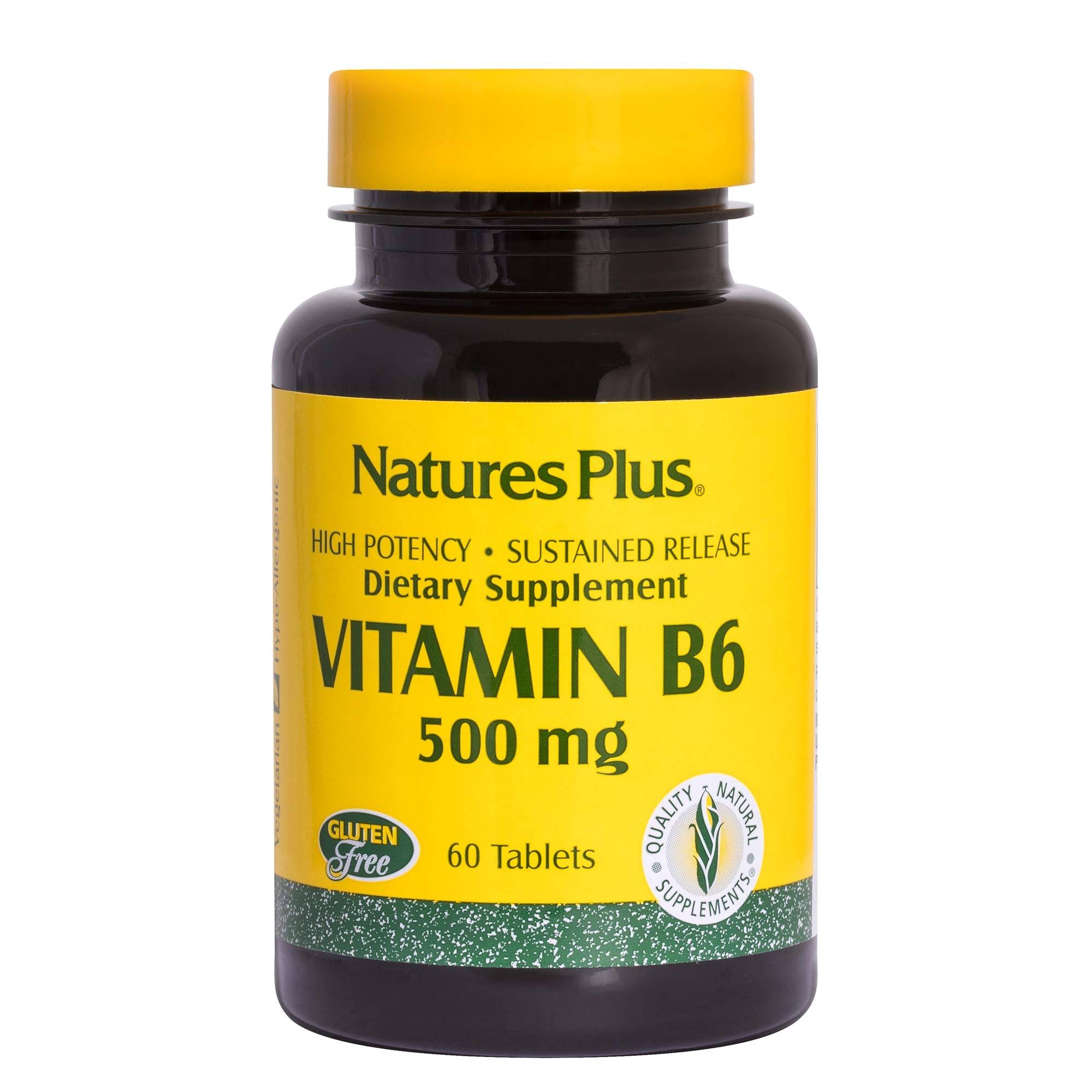 Nature's Plus Vitamin B6 Sustained Release 500 mg 60 Tablets