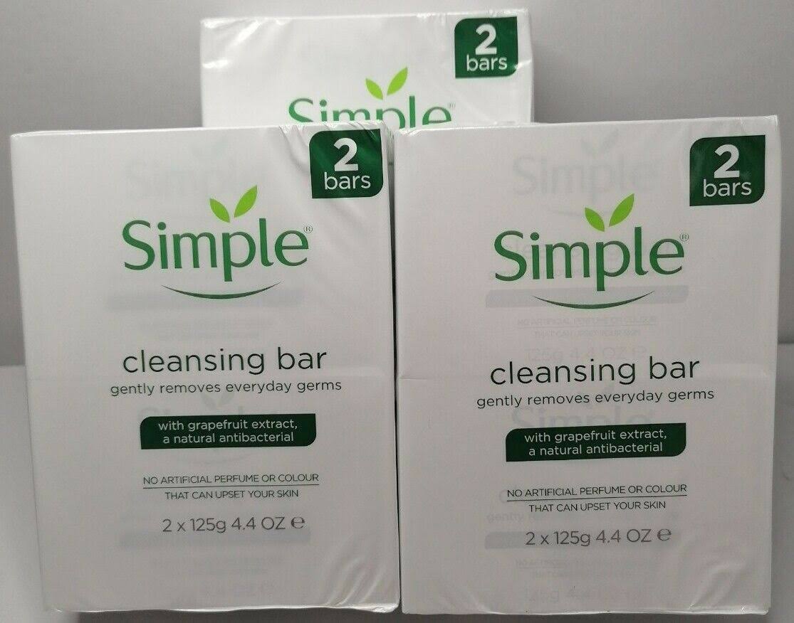 Simple Anti-Bacterial Soap - for Sensitive Skin, 2 x 125g