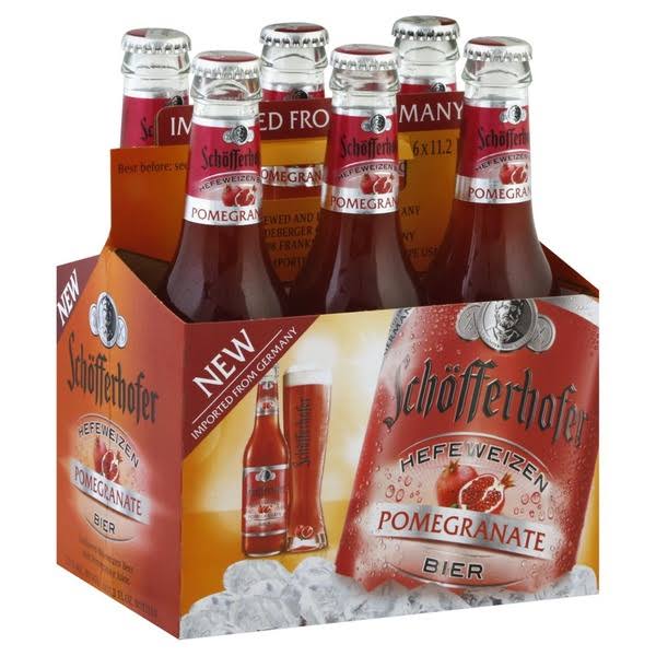 Schofferhofer Beer, Hefeweizen, Pomegranate, Unfiltered, 6 Pack - 6 pack, 11.2 fl oz bottles