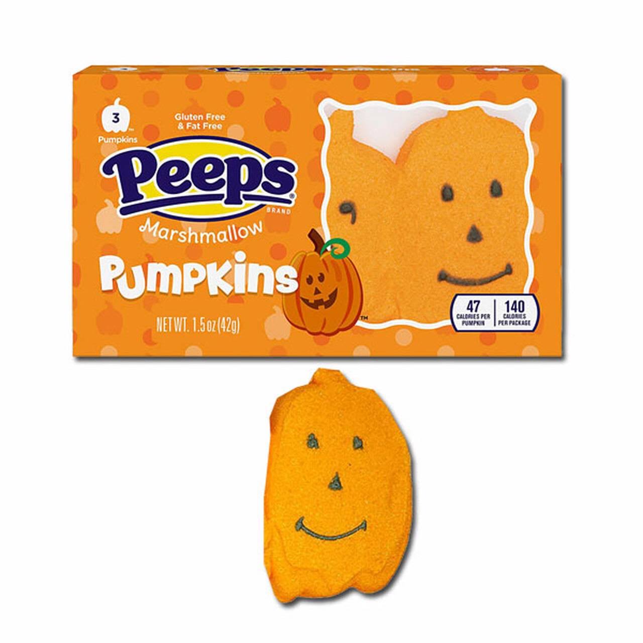 Peeps Marshmallow Pumpkins - Halloween Sweet Treats - 3 Pack - 42g