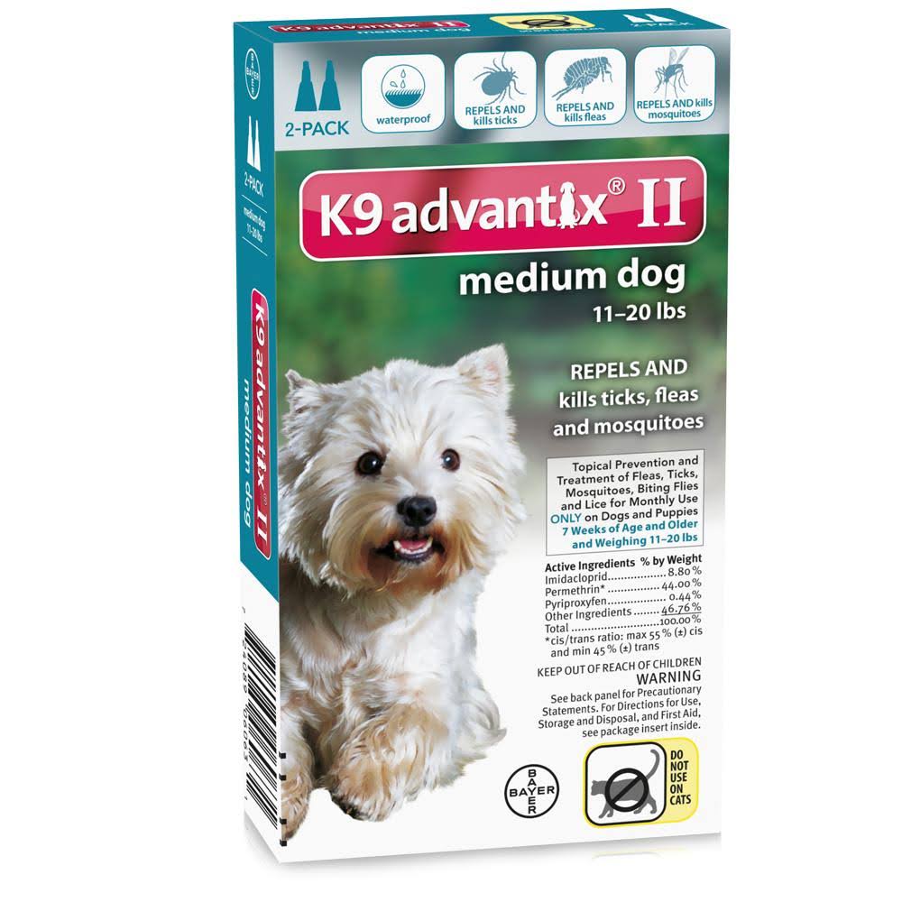 Bayer K9 Advantix II Topical Medium Dog Flea and Tick Treatment - 11-20lb