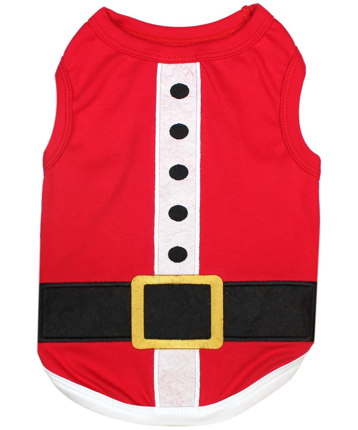 Parisian Pet Holiday Xmas Dog Clothes Santa's Outfit T-Shirt, Size: 2XL, Red