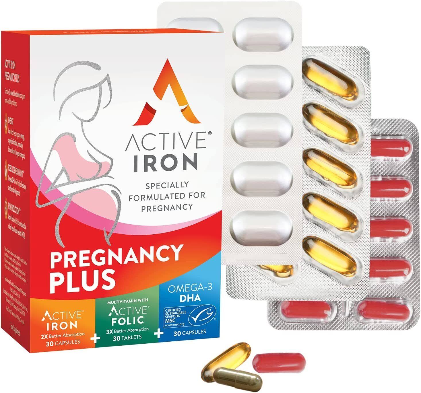 Active Iron Pregnancy Plus Vitamins - 90 Capsules.