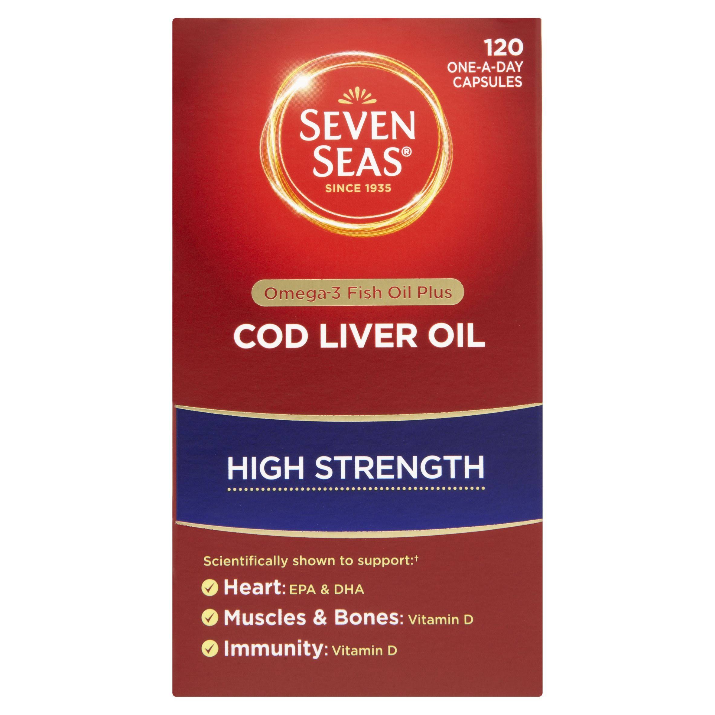 Seven Seas High Strength Pure Cod Liver Oil Supplement - 120 Capsules