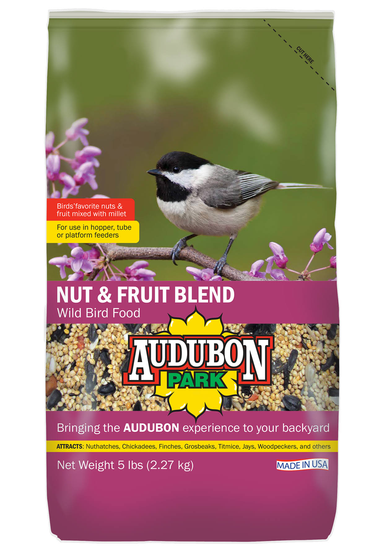 Audubon Park 12226 Wild Bird Food - Nut and Fruit Blend, 5lbs
