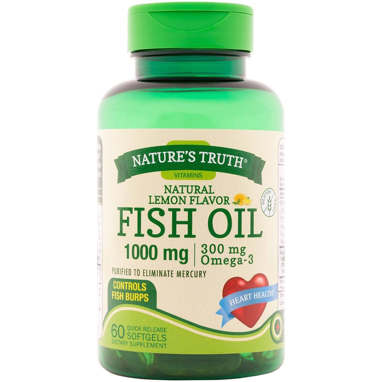 Nature's Truth Fish Oil Supplement - Lemon Flavor, 60 Count