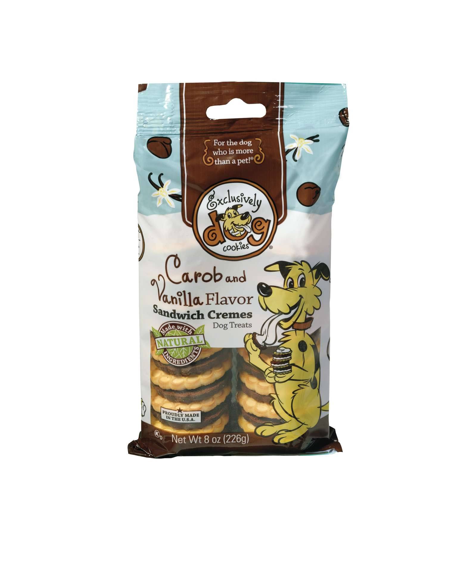 Exclusively Dog Cookies Sandwich - Carob and Vanilla Flavor, 8oz