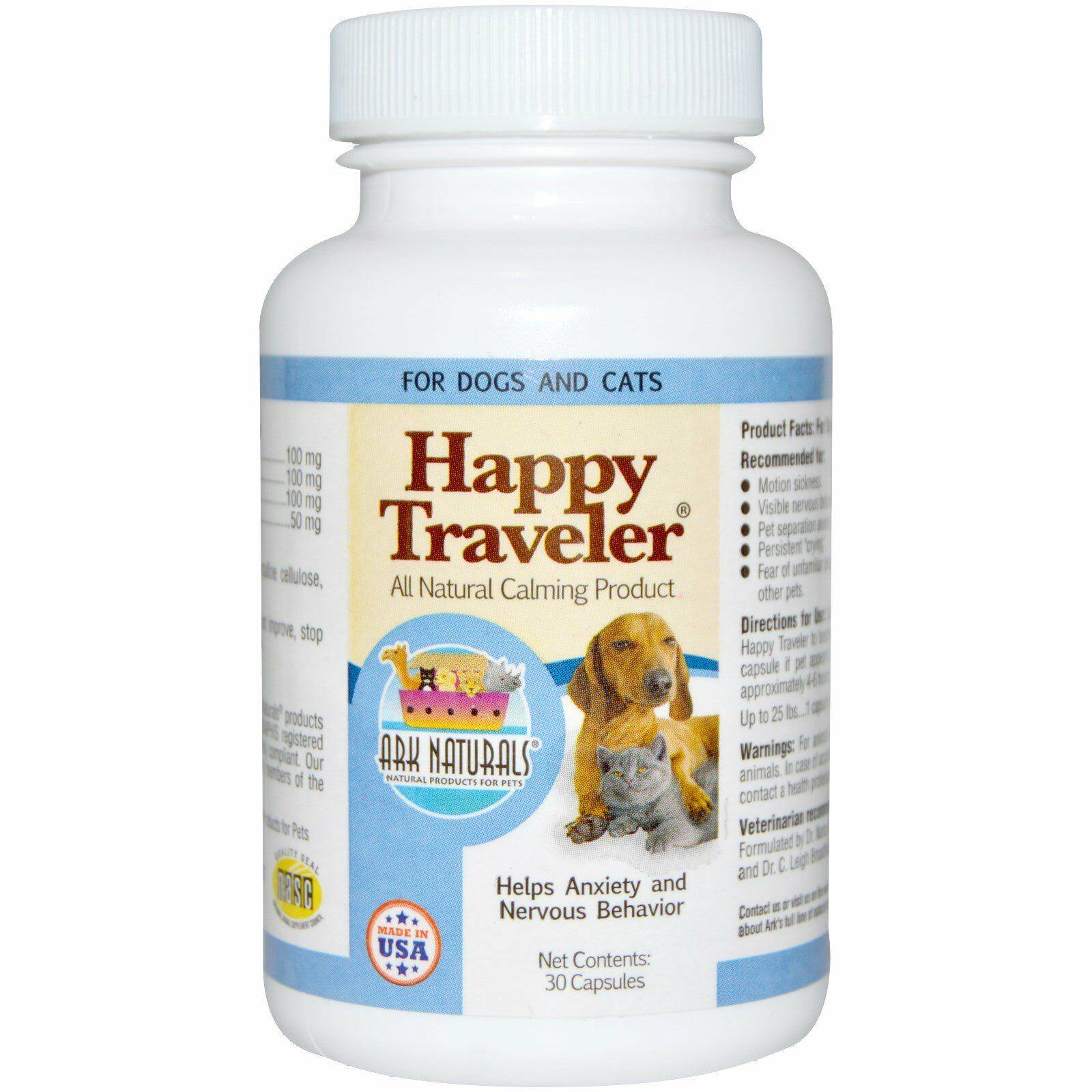 Ark Naturals Happy Traveler Dogs and Cats Supplement - 30 Capsules