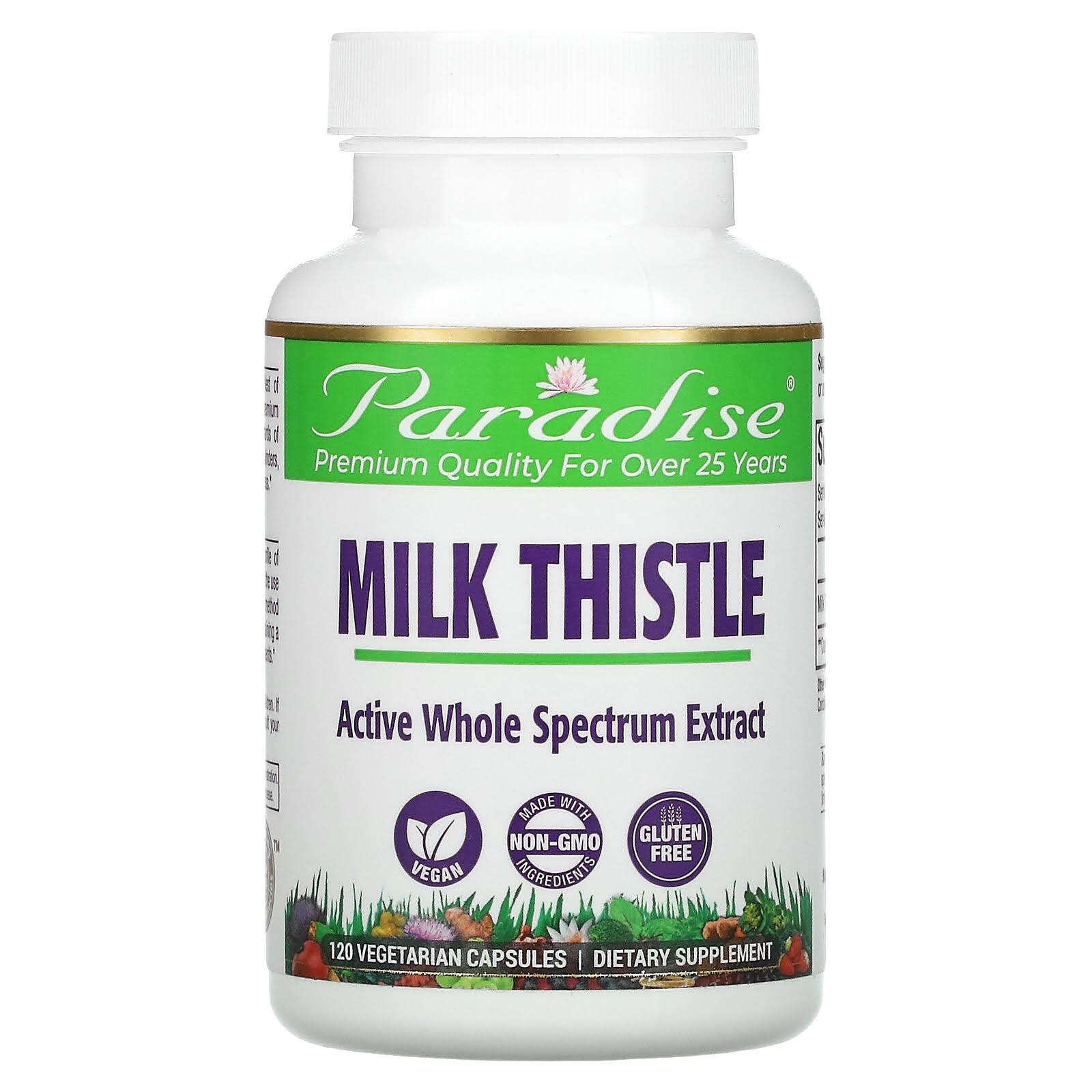 Paradise Herbs Milk Thistle Herbal Supplement - 120ct