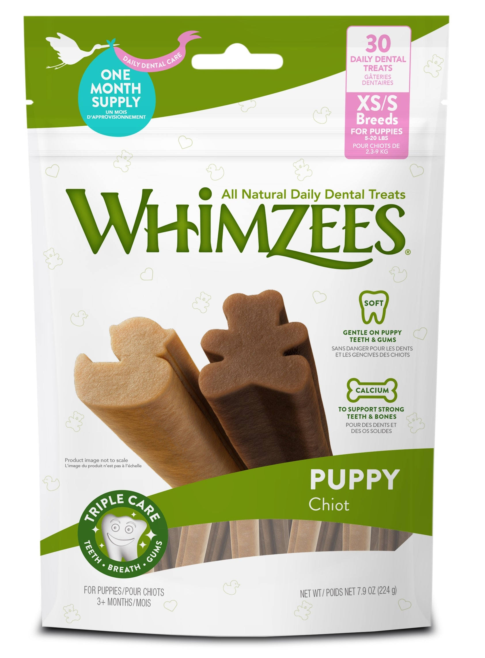 Whimzees Puppy Dental Treats Extra Small / Small (30 Pack)