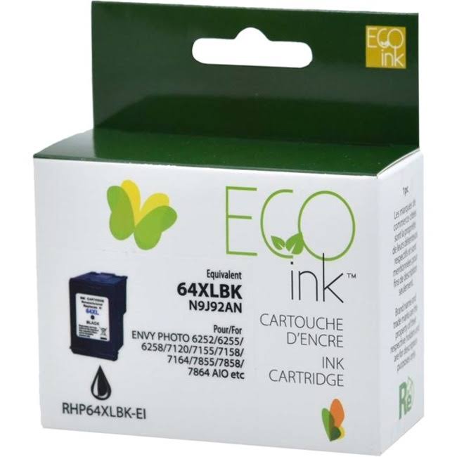 Eco Ink Ink Cartridge - Remanufactured for Hewlett Packard N9J91AN / 64XL - Black