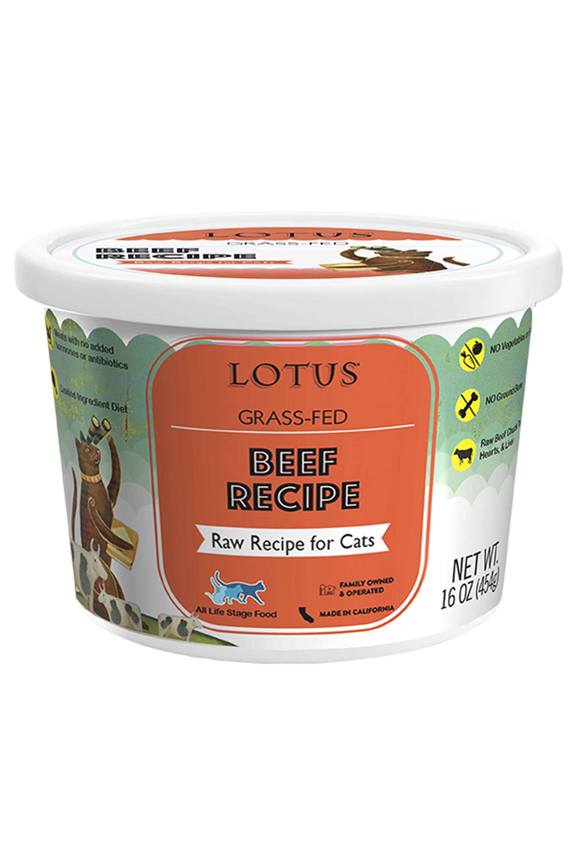 Lotus Raw Beef Recipe for Cats / 16 oz