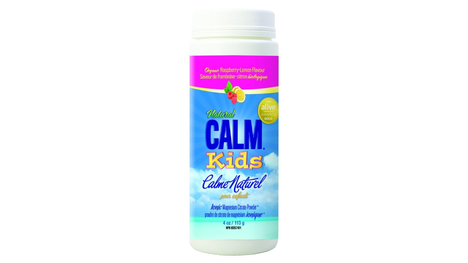 Natural Calm Kids Magnesium Powder - Raspberry Lemon, 4oz