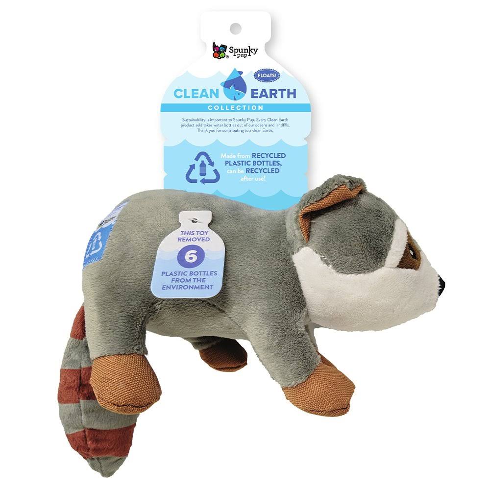 Spunky Pup Clean Earth Plush Raccoon Toy, Large