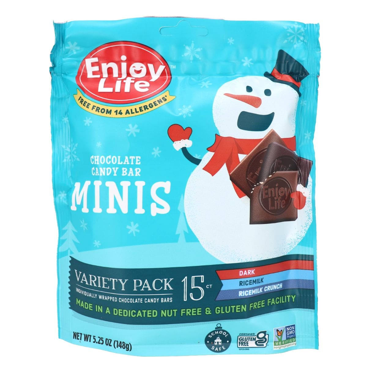 Enjoy Life Allergen-Free Mini Chocolate Candy Bars Holiday Variety Pack, 15 Mini Bars