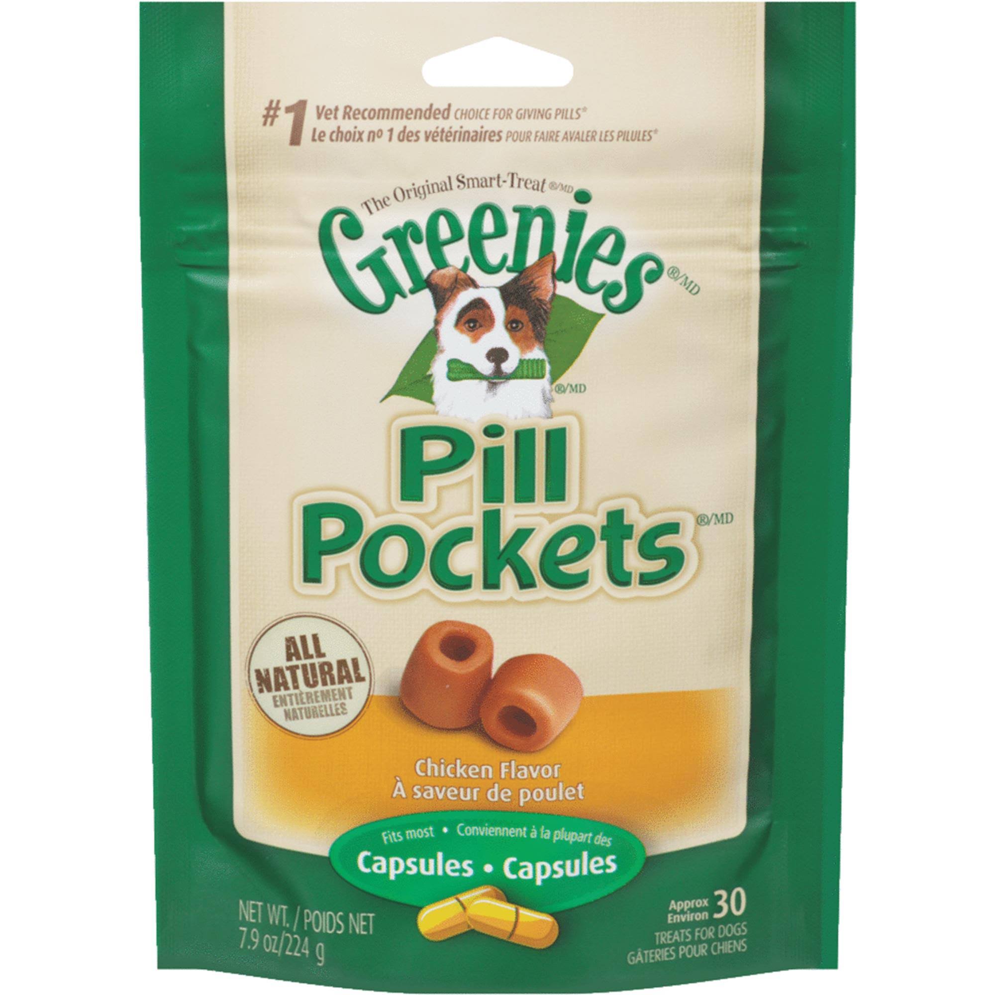Greenies Pill Pockets Soft Dog Treats - Chicken Capsule, 7.9oz