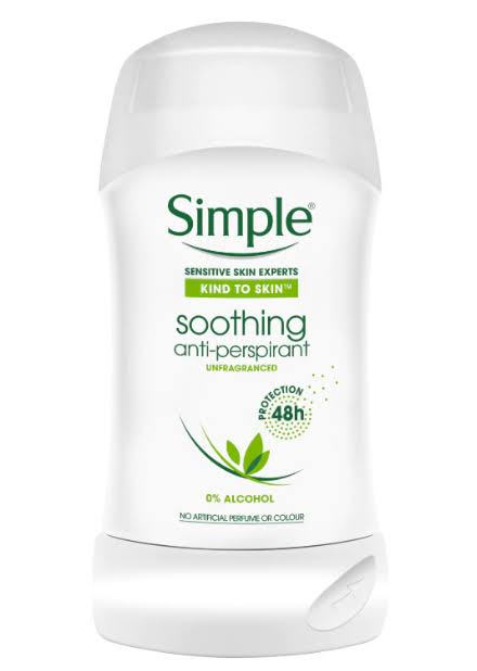 Simple Soothing Anti-Perspirant Deodorant Stick 40ml