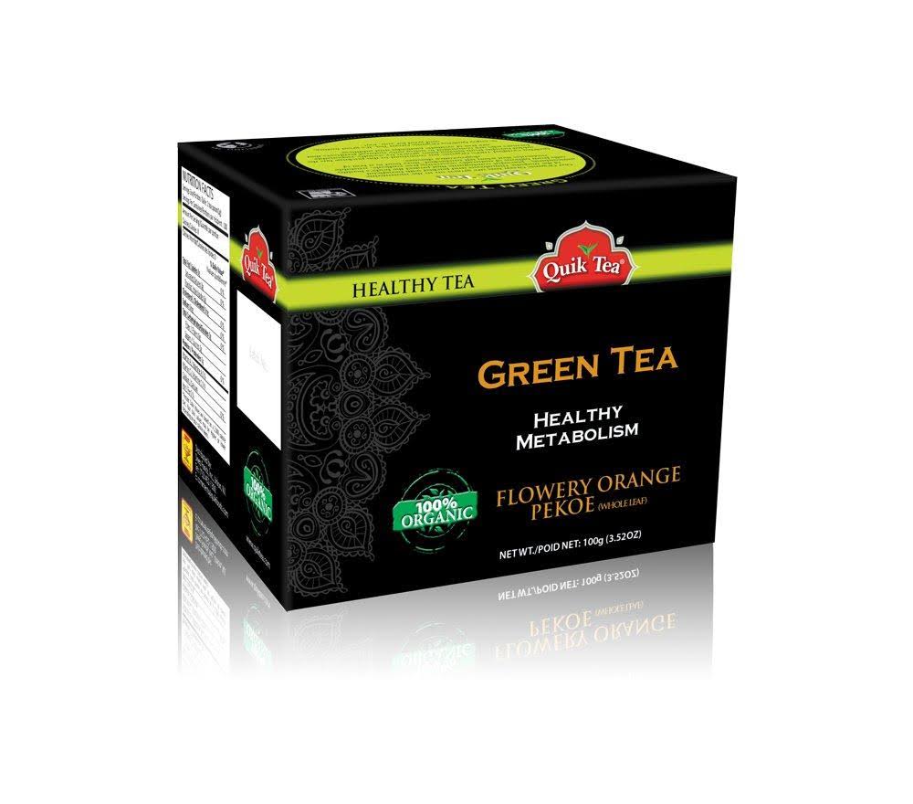 QuikTea Organic Green Loose Leaf Tea - Single Box 100g - All Natural O