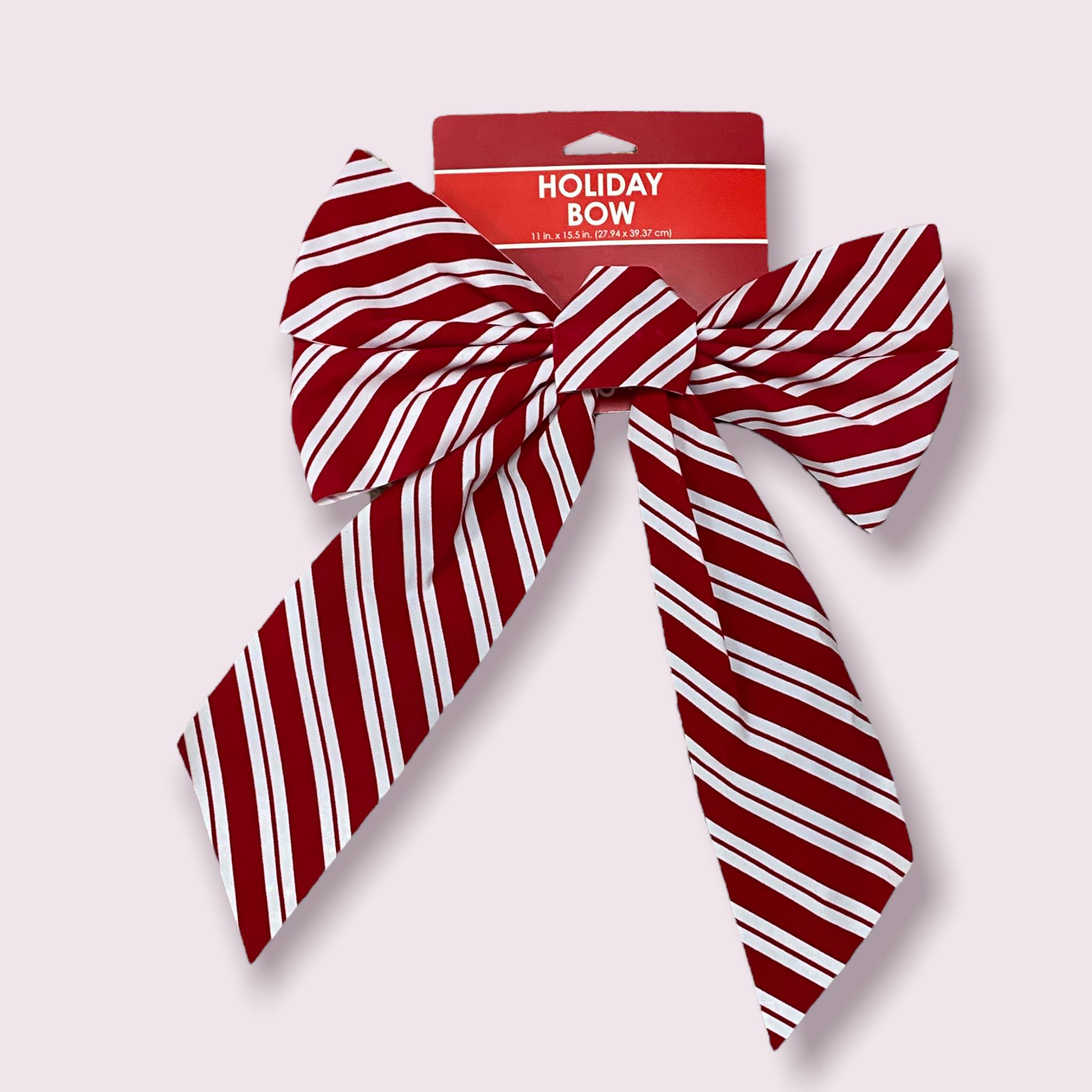 Franklin Square Pharmacy Candy Cane Holiday Bow 1ct