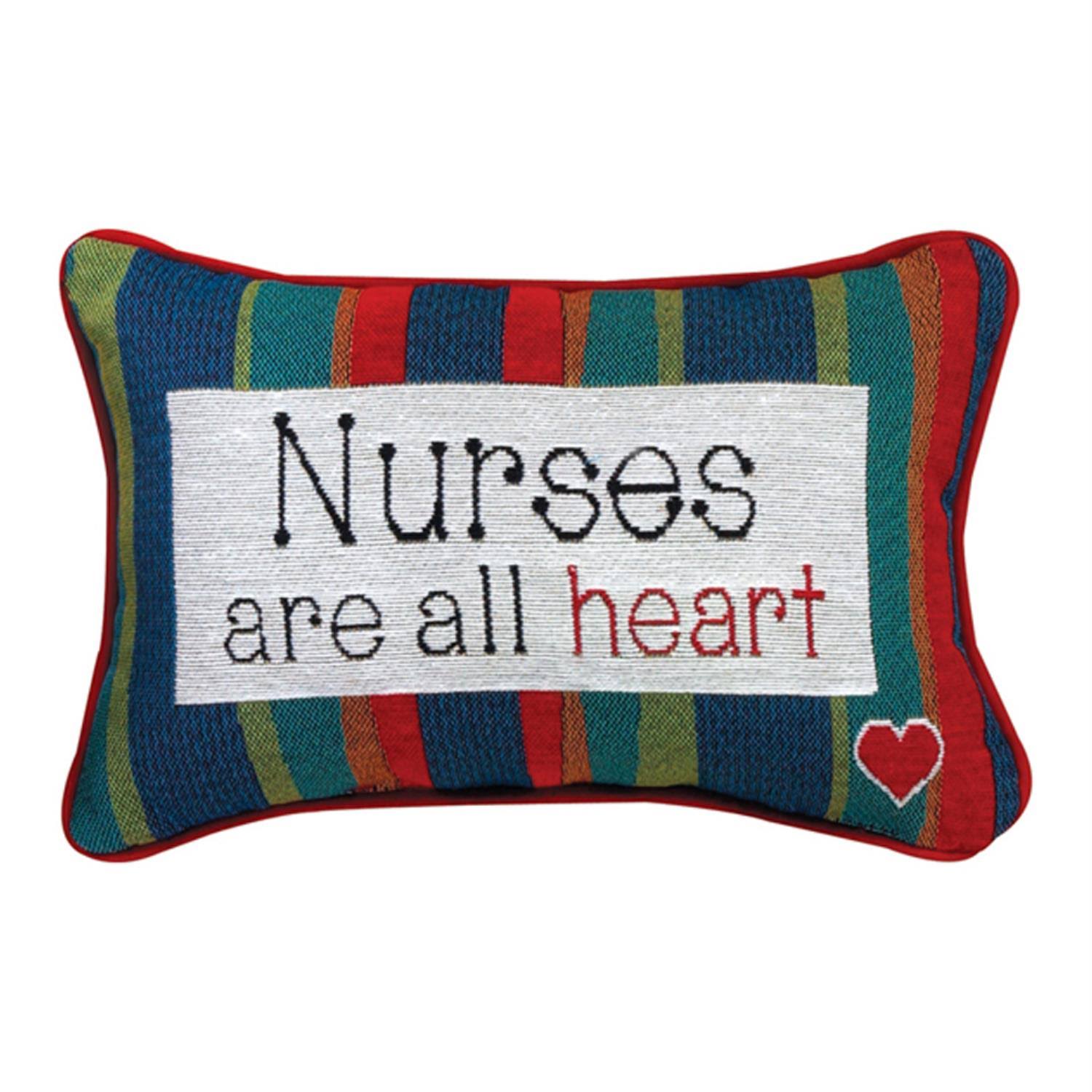 Manual Woodworkers & Weavers TWNRAH 12.5 x 8.5 in. Nurses All Heart Word Lumbar Pillow